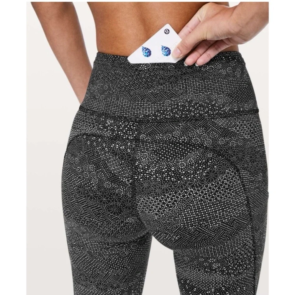 Lululemon Fast & Free 7/8 Tight II *Nulux 25" - Meisai White Black - Picture 3 of 6